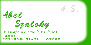 abel szaloky business card